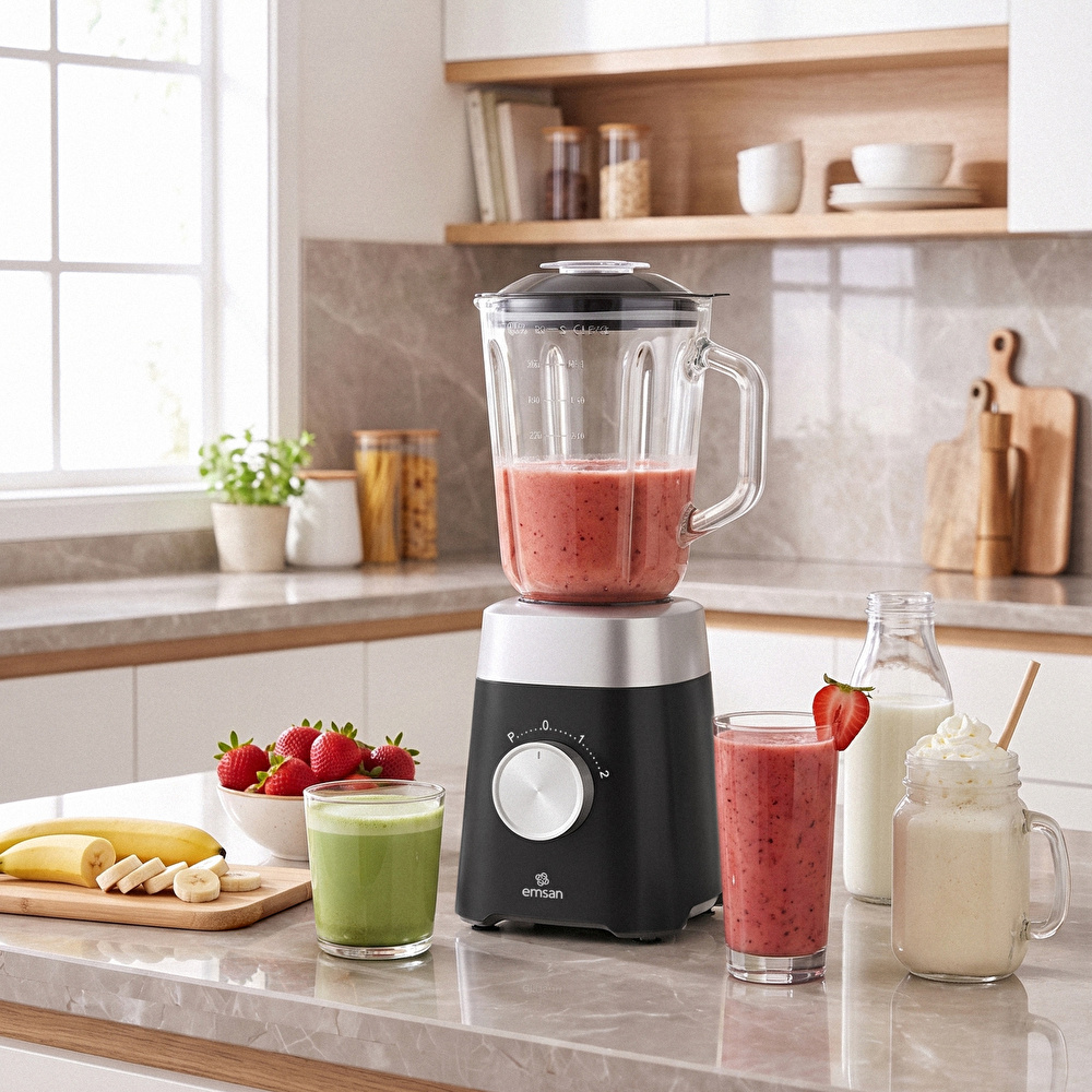 Emsan Multiblend Smoothie Blender Black görseli 2