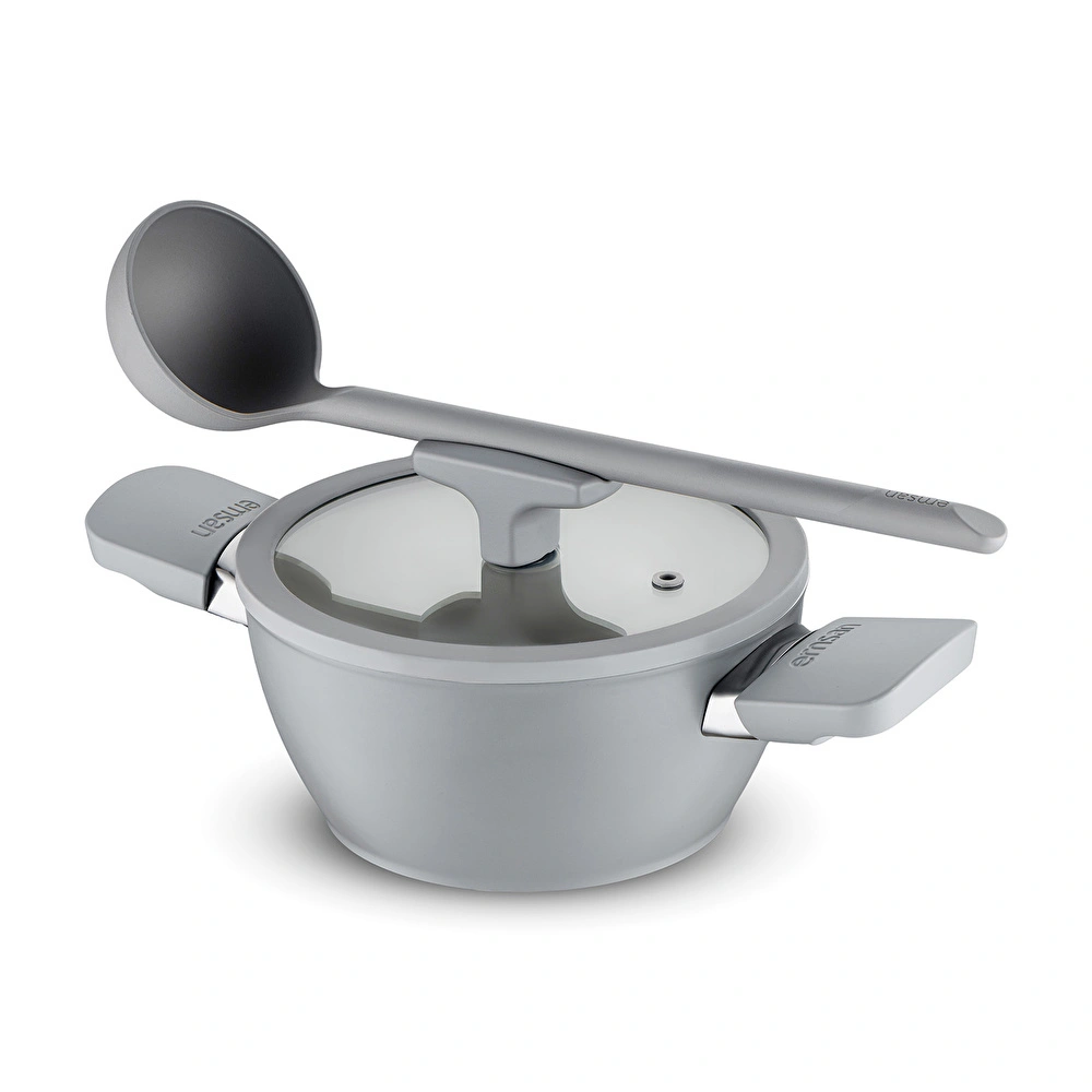 Emsan Swiss Cyrstal RS Derin Tencere Gri 20 cm görseli 7