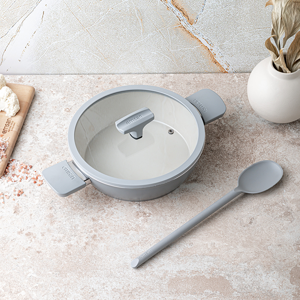 Emsan Swiss Cyrstal RS Karnıyarık Tenceresi Gri 24 cm görseli 4