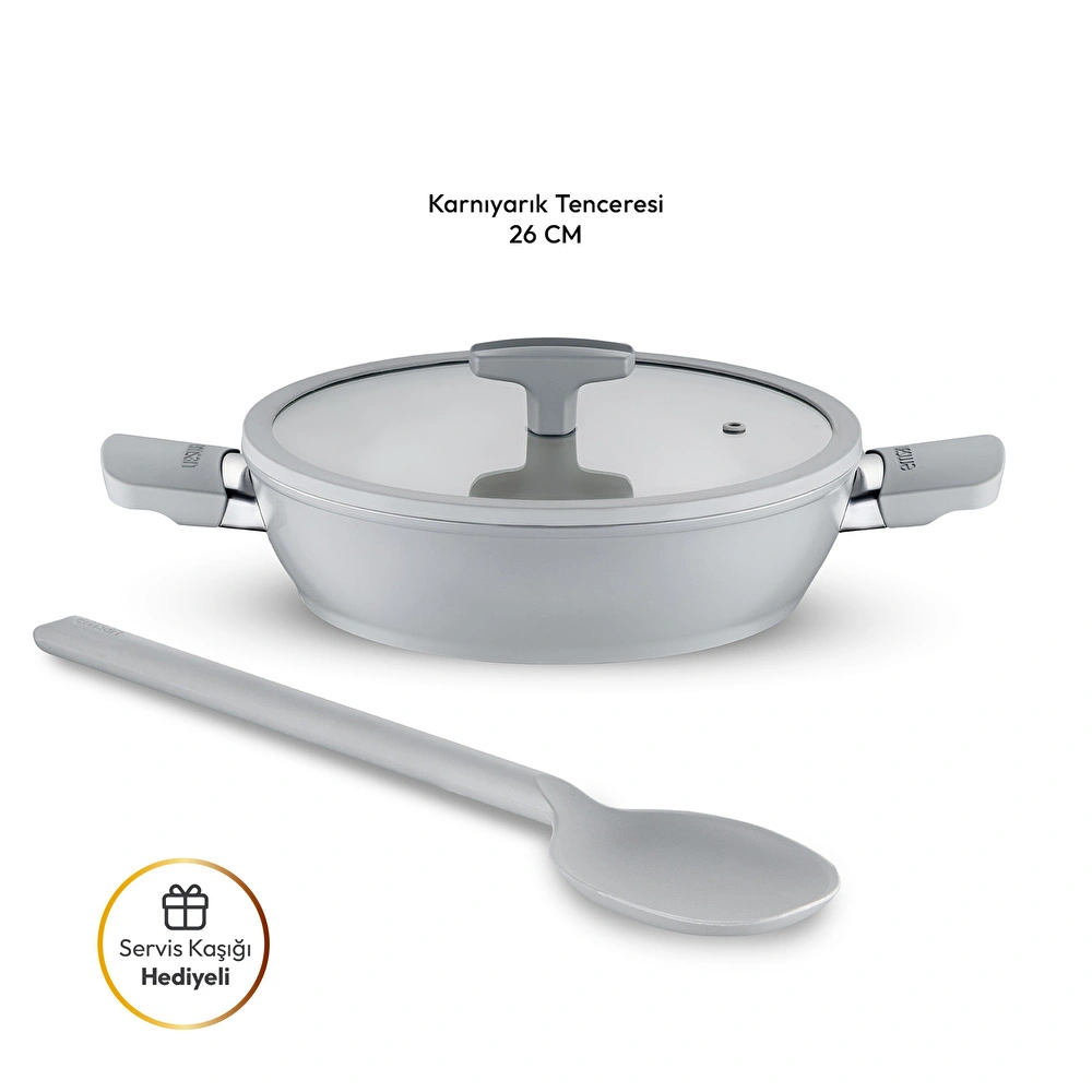 Emsan Swiss Cyrstal RS Karnıyarık Tenceresi Gri 26 cm görseli 5