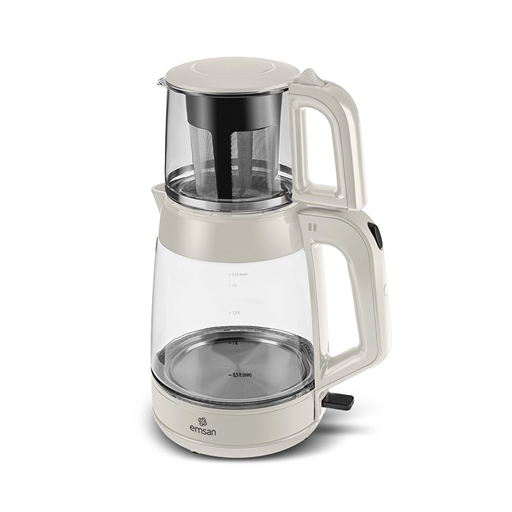 Emsan Glass Tea XL 2 in 1 Cam Çay Makinesi ve Kettle Starlight görseli 3