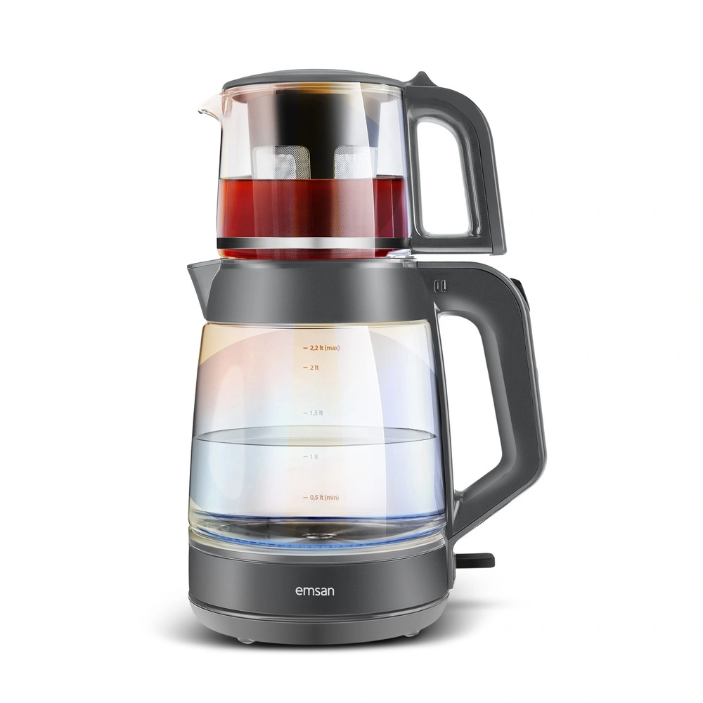Emsan Glass Tea XL 2 in 1 Cam Çay Makinesi ve Kettle Opal görseli 1