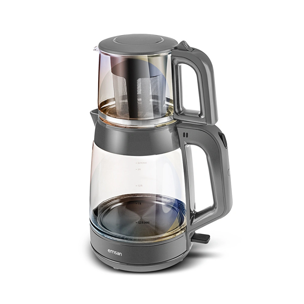 Emsan Glass Tea XL 2 in 1 Cam Çay Makinesi ve Kettle Opal görseli 2