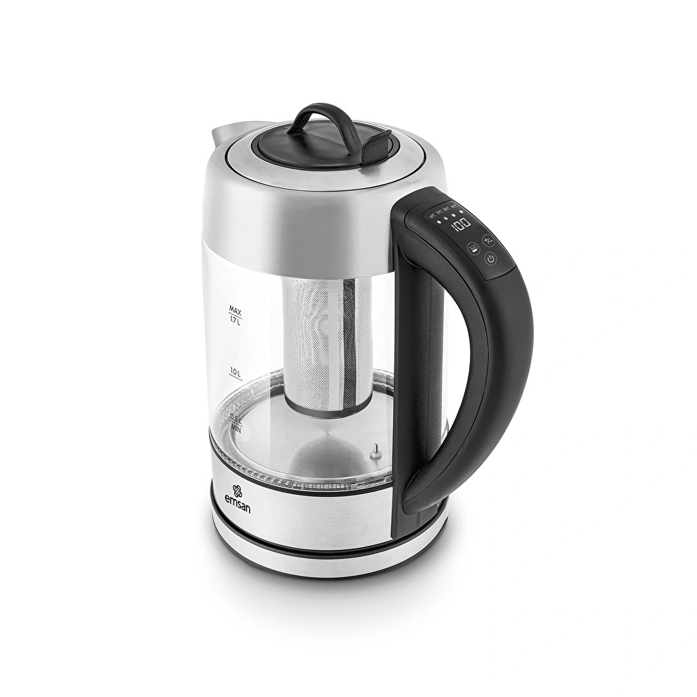 Emsan Cam 2215 Sıcaklık Ayarlı Bitki Çayı Makinesi Inox 2200W görseli 1