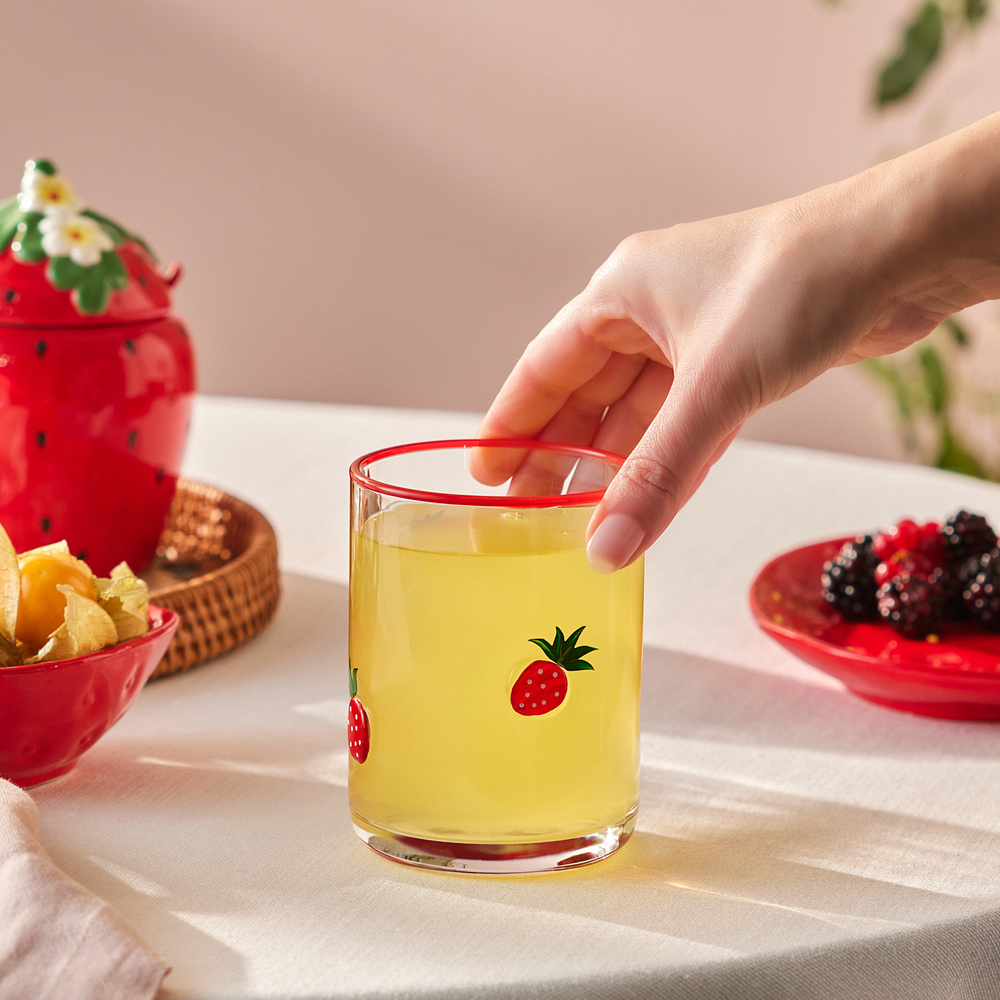 Karaca Strawberry Meşrubat Bardağı 420 ml Kırmızı görseli 5