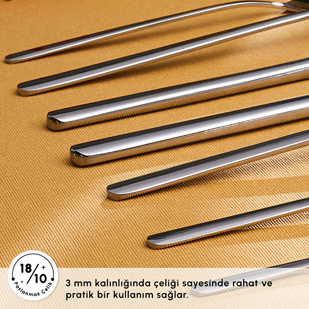 Emsan Boreas Platin 12 Kişilik 84 Parça Çatal Kaşık Bıçak Takımı görseli 5