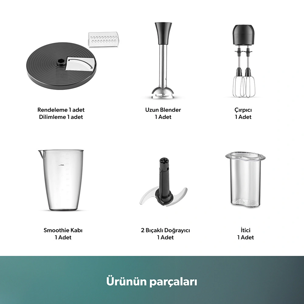 Homend Functionall 2851H Mutfak Robotu Siyah Kırmızı görseli 5