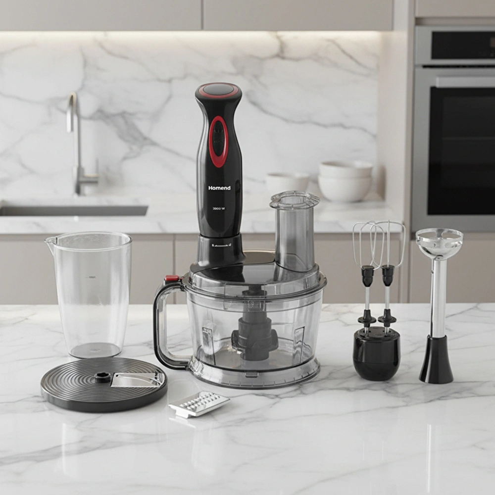 Homend Functionall 2851H Mutfak Robotu Siyah Kırmızı görseli 1