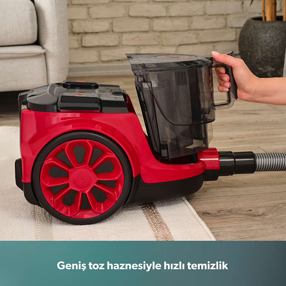 Homend Dustroyer 1255H Yatay Süpürge Kırmızı Siyah görseli 9