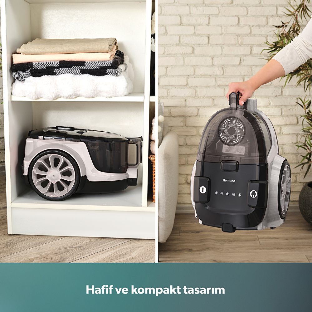 Homend Dustroyer 1255H Yatay Süpürge Beyaz görseli 8