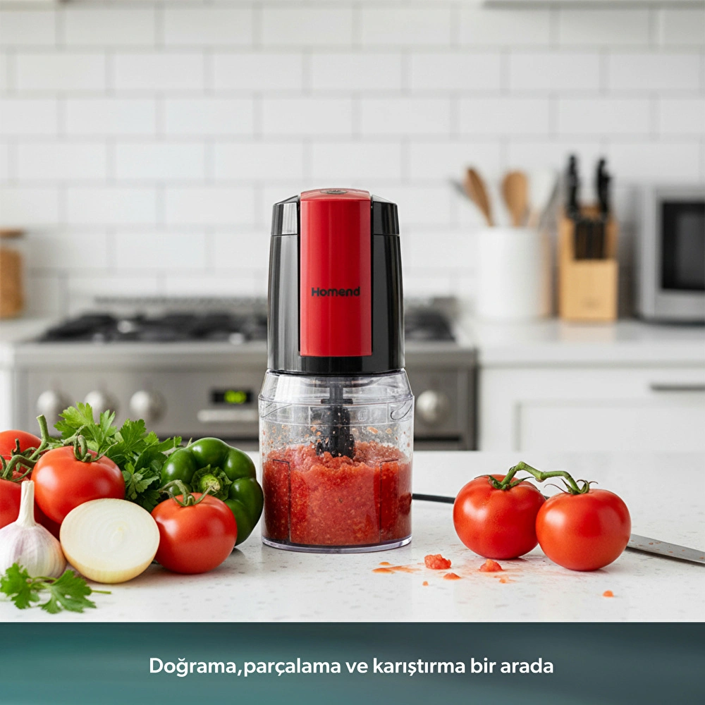 Homend Robochop 2110h Doğrayıcı Siyah Kırmızı görseli 3