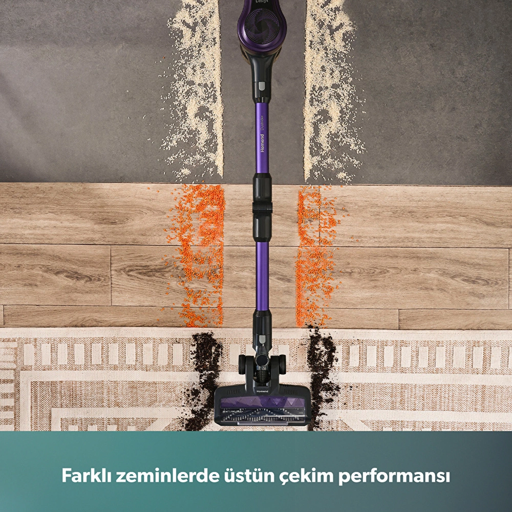 Homend Dustrider 1266H Dikey Süpürge Mor görseli 3