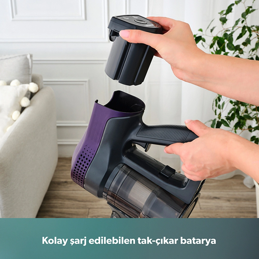 Homend Dustrider 1266H Dikey Süpürge Mor görseli 7