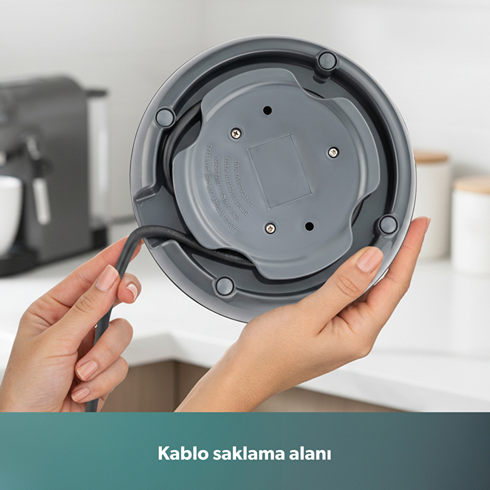 Homend Infinity XL 1764H Cam Çay Makinesi Antrasit Siyah görseli 8