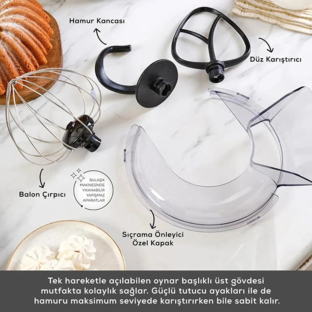Emsan Maestrochef Stella Hamur Yoğurma Makinesi Space Gray  5L görseli 4