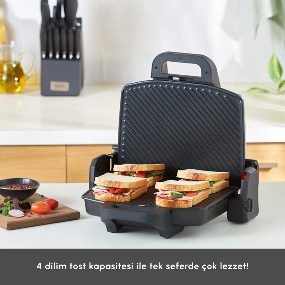Emsan Future Essential Tost Makinesi Matte Black 1800 W görseli 3