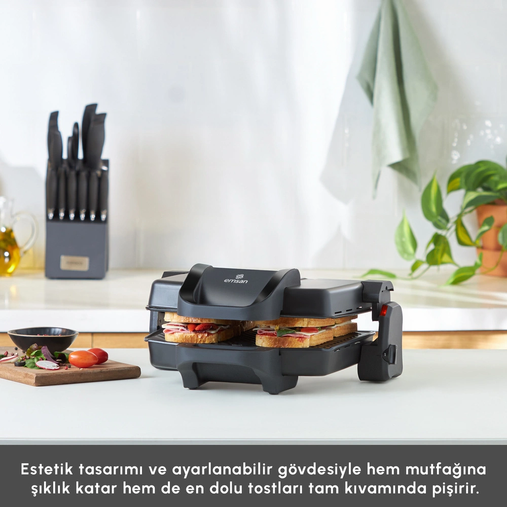 Emsan Future Essential Tost Makinesi Matte Black 1800 W görseli 4