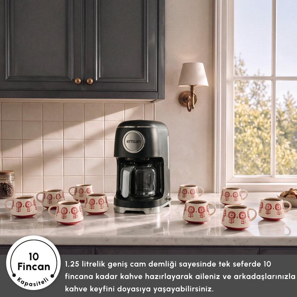 Emsan Retro Filtre Kahve Makinesi Black görseli 7
