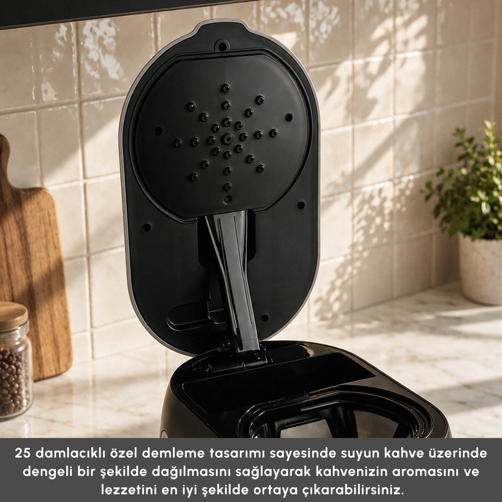 Emsan Retro Filtre Kahve Makinesi Black görseli 8