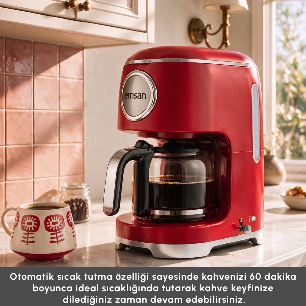 Emsan Retro Filtre Kahve Makinesi Ruby görseli 4