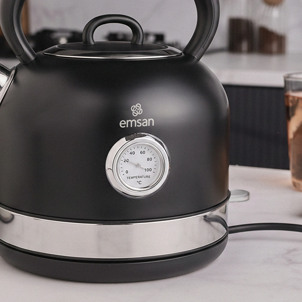 Emsan Retro Su Isıtıcısı 2202 Black 1,7L 2200W görseli 5