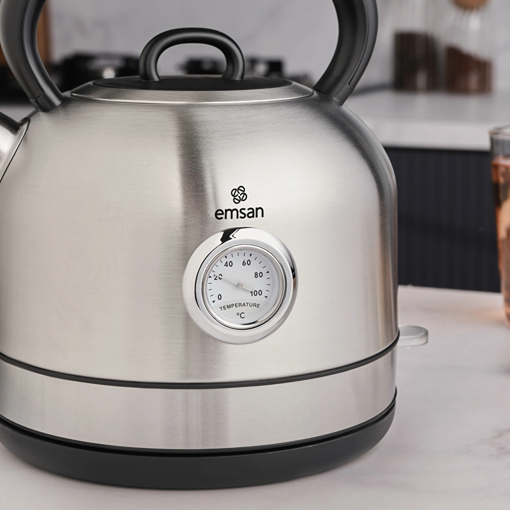 Emsan Retro Su Isıtıcısı 2202 Inox 1,7L 2200W görseli 4