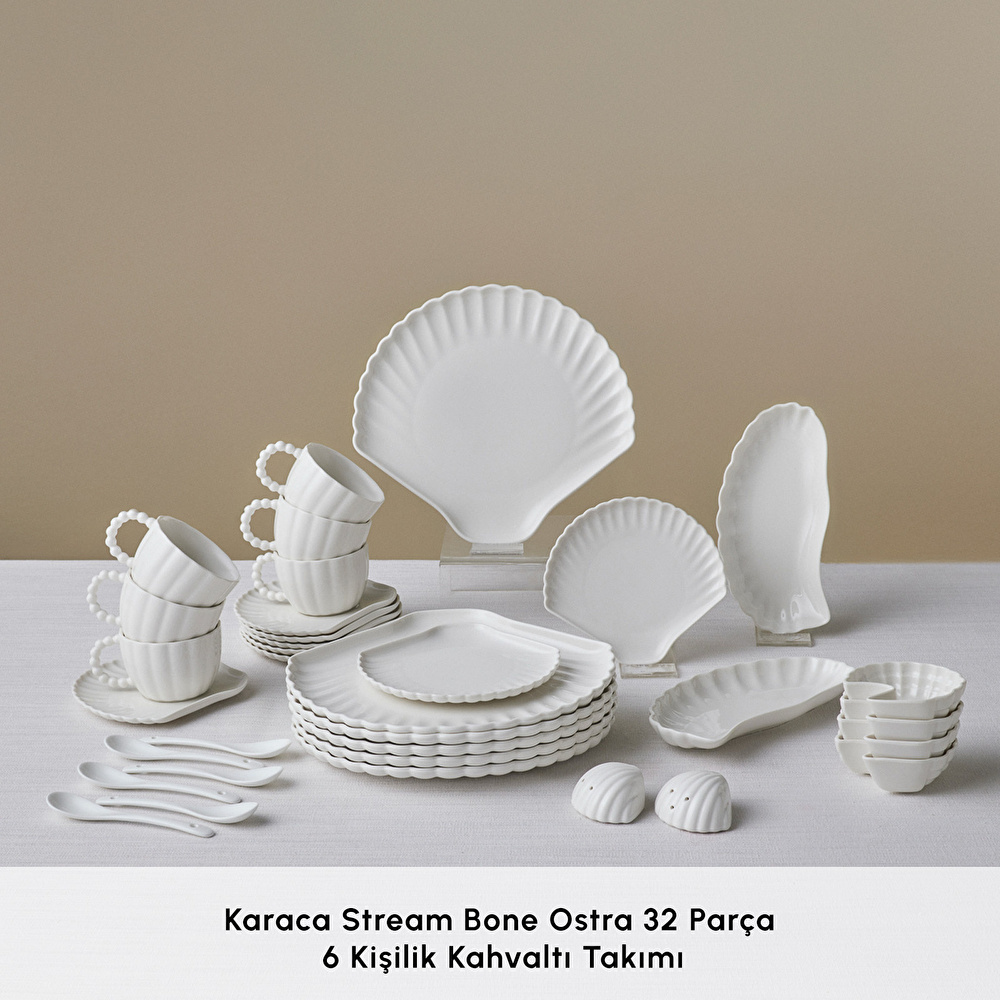 Karaca Stream Bone Ostra 34 Parça 6 Kişilik Kahvaltı Takımı görseli 3