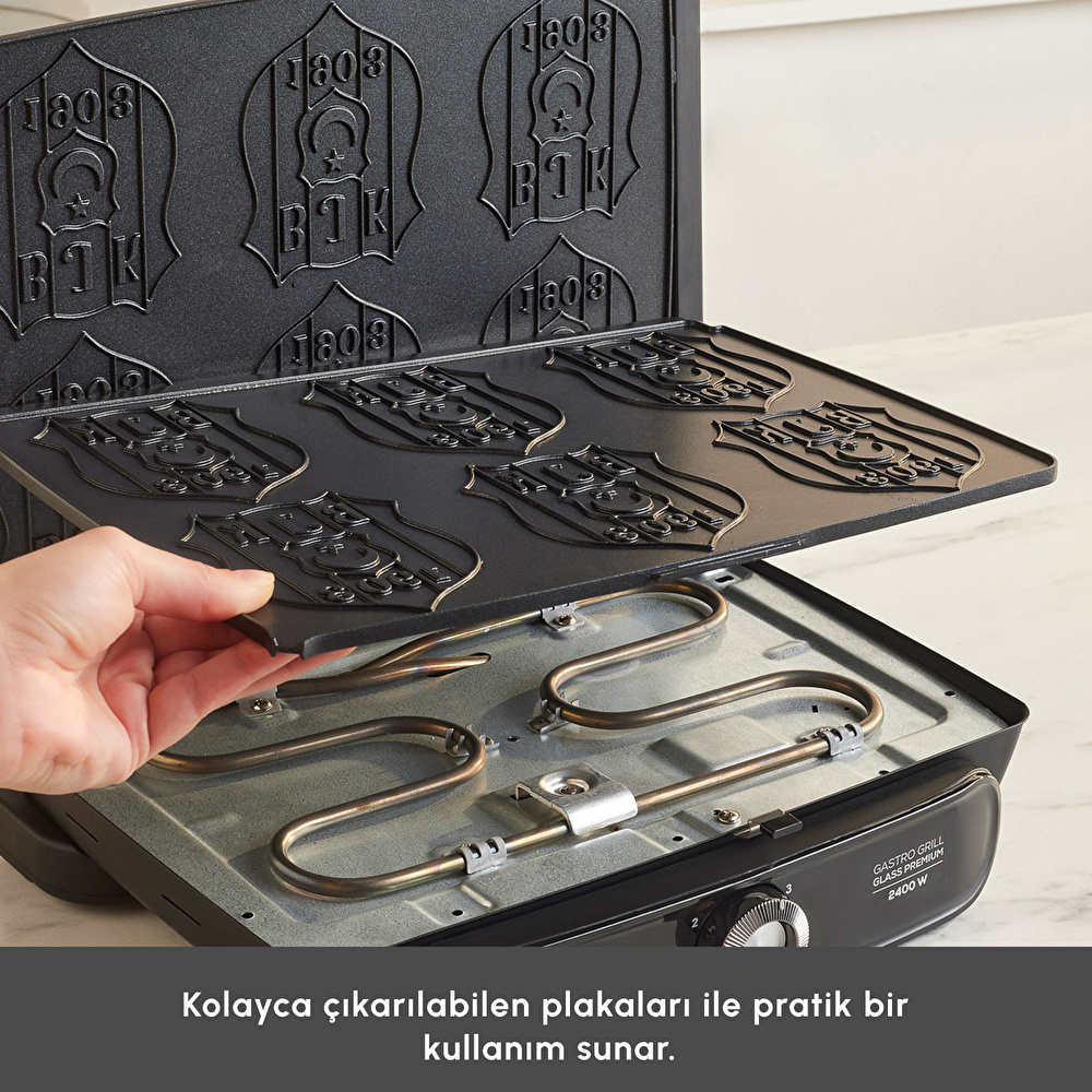 Karaca x Beşiktaş Lisanslı Taraftar Logo Plakalı Tost Makinesi görseli 5