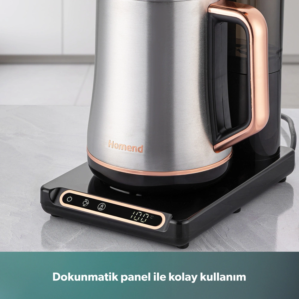Homend Teabot 1785H Konuşan Otomatik Çay Makinesi Bakır görseli 11