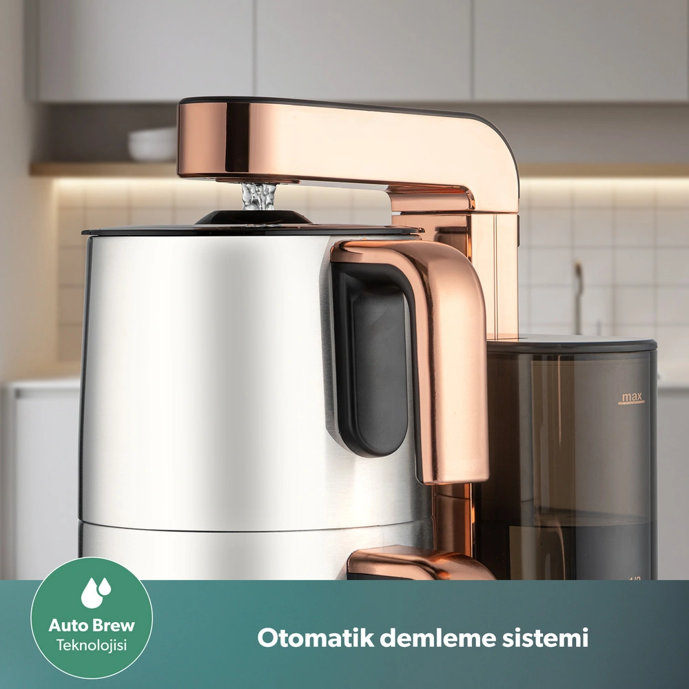 Homend Teabot 1785H Konuşan Otomatik Çay Makinesi Bakır görseli 4