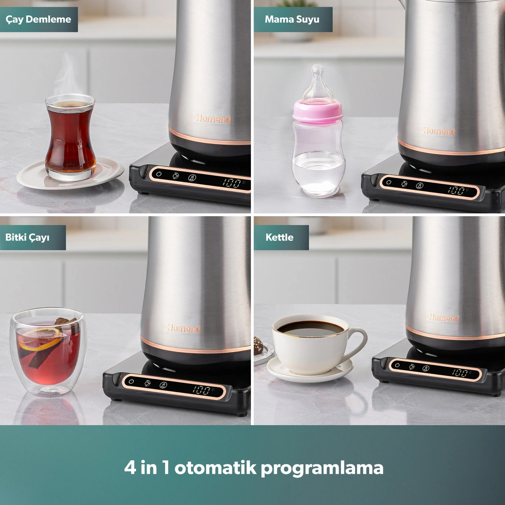 Homend Teabot 1785H Konuşan Otomatik Çay Makinesi Bakır görseli 5