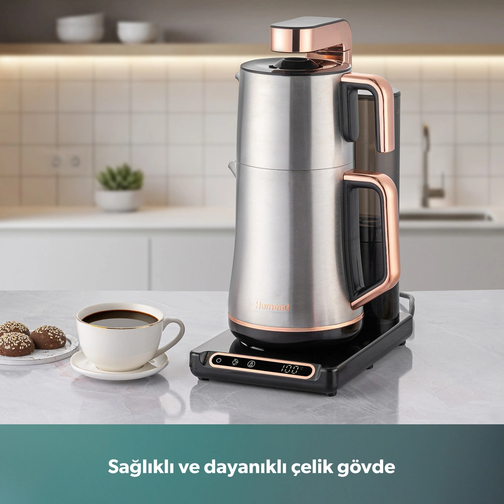 Homend Teabot 1785H Konuşan Otomatik Çay Makinesi Bakır görseli 8