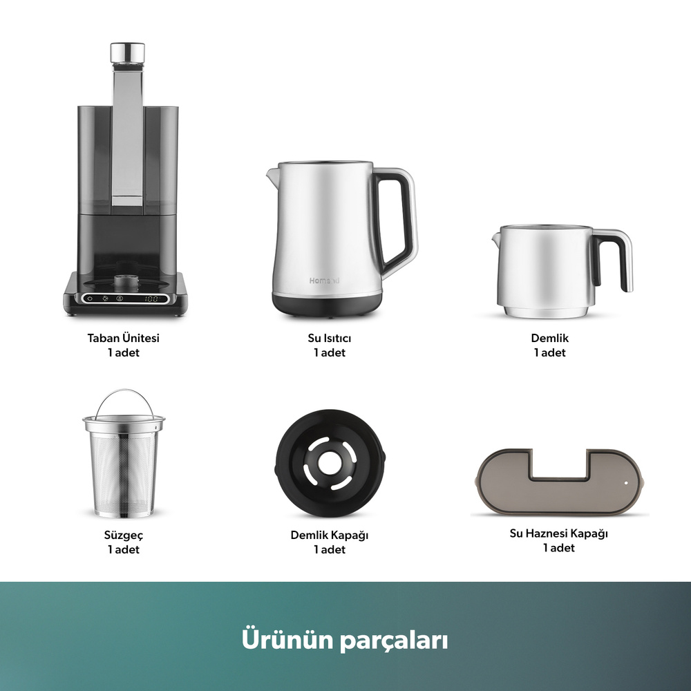 Homend Teabot 1785H Konuşan Otomatik Çay Makinesi Krom görseli 13
