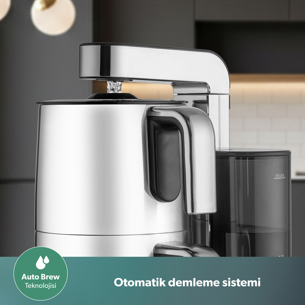 Homend Teabot 1785H Konuşan Otomatik Çay Makinesi Krom görseli 5