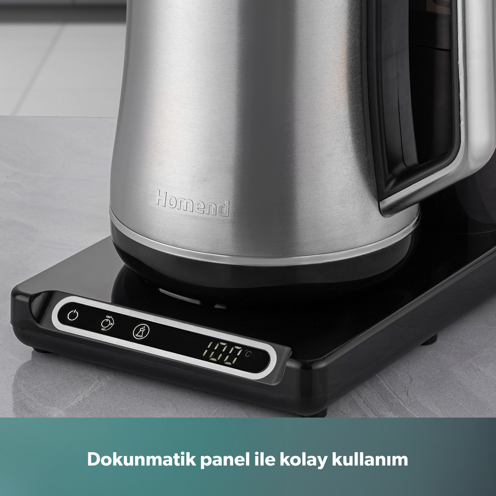 Homend Teabot 1785H Konuşan Otomatik Çay Makinesi Krom görseli 12