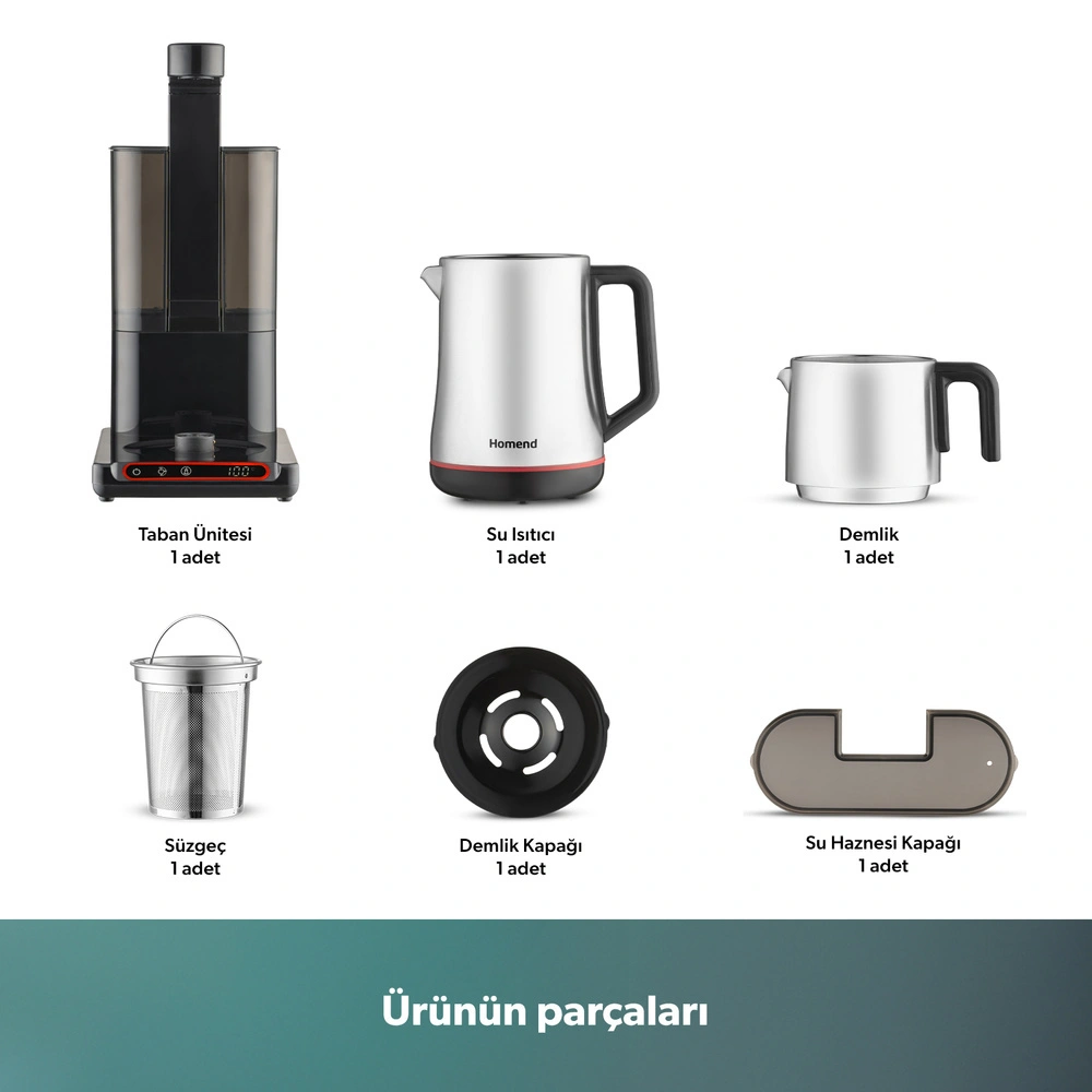Homend Teabot 1786H Konuşan Otomatik Çay Makinesi Siyah görseli 13