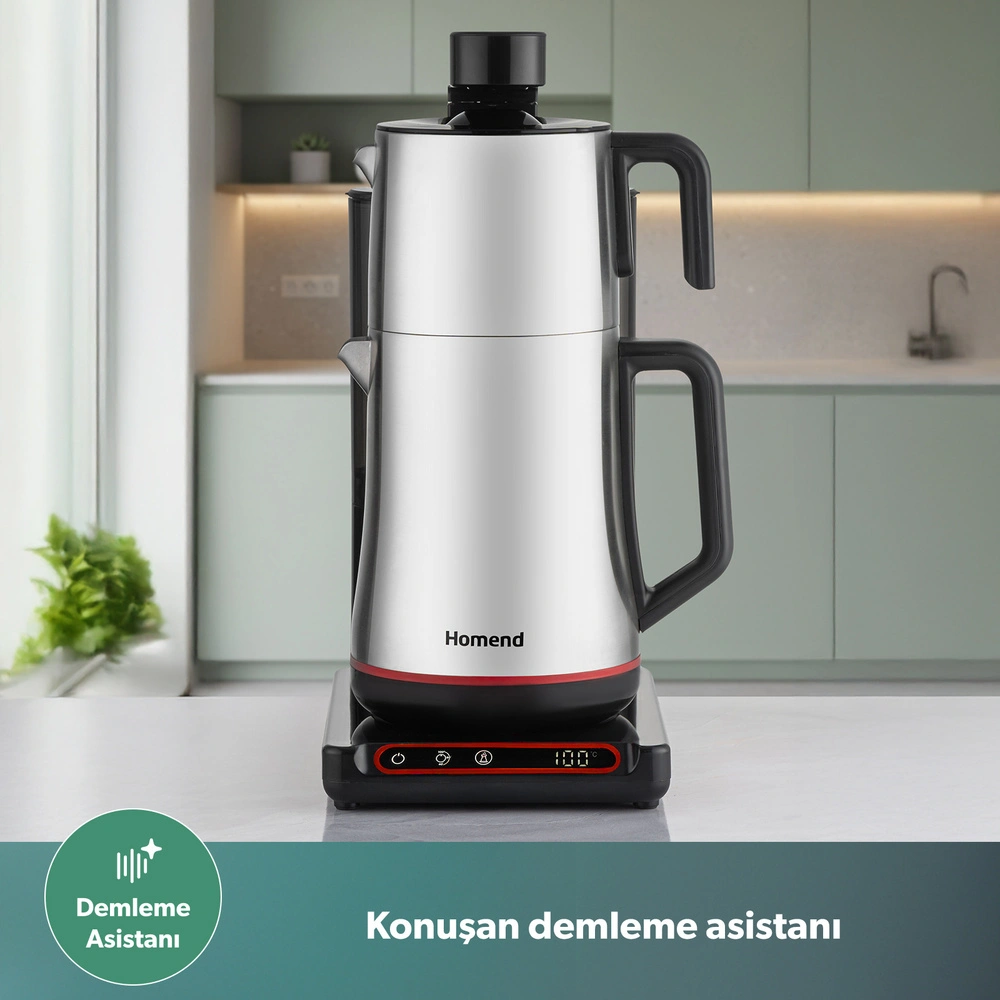 Homend Teabot 1786H Konuşan Otomatik Çay Makinesi Siyah görseli 8