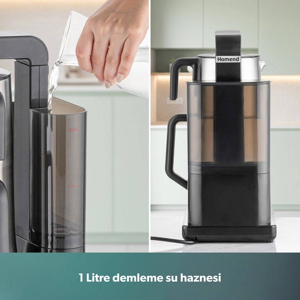 Homend Teabot 1786H Konuşan Otomatik Çay Makinesi Siyah görseli 3