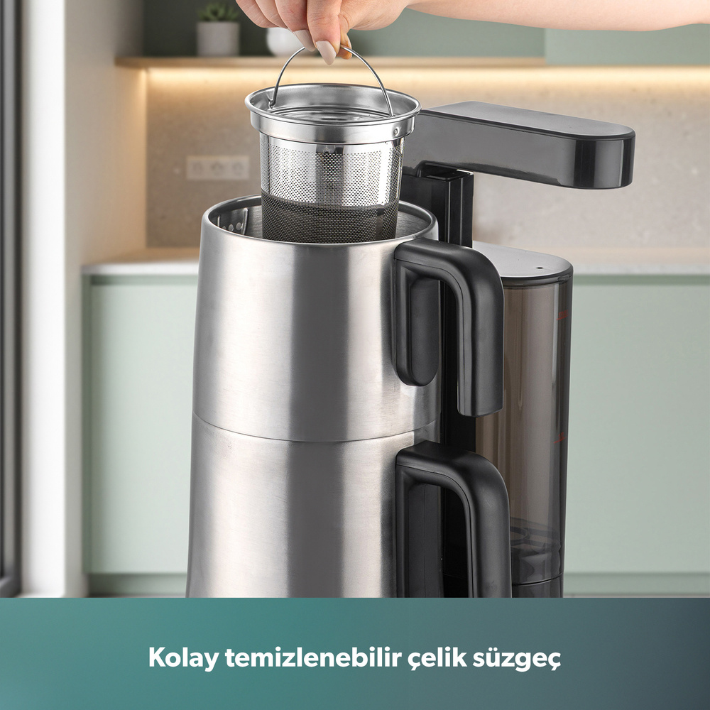 Homend Teabot 1786H Konuşan Otomatik Çay Makinesi Siyah görseli 10
