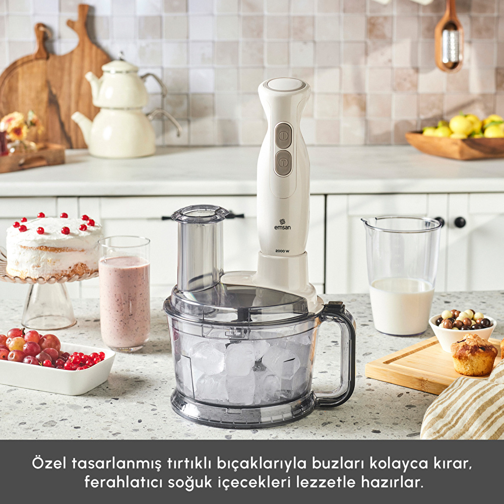 Emsan Pro Multimax 6 in 1 Çok Amaçlı Mutfak Robotu İconic Beige görseli 4