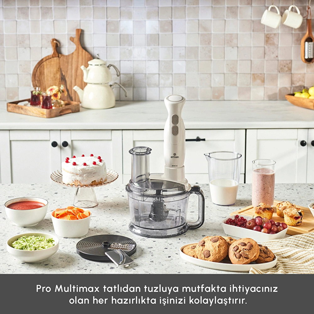 Emsan Pro Multimax 6 in 1 Çok Amaçlı Mutfak Robotu İconic Beige görseli 8
