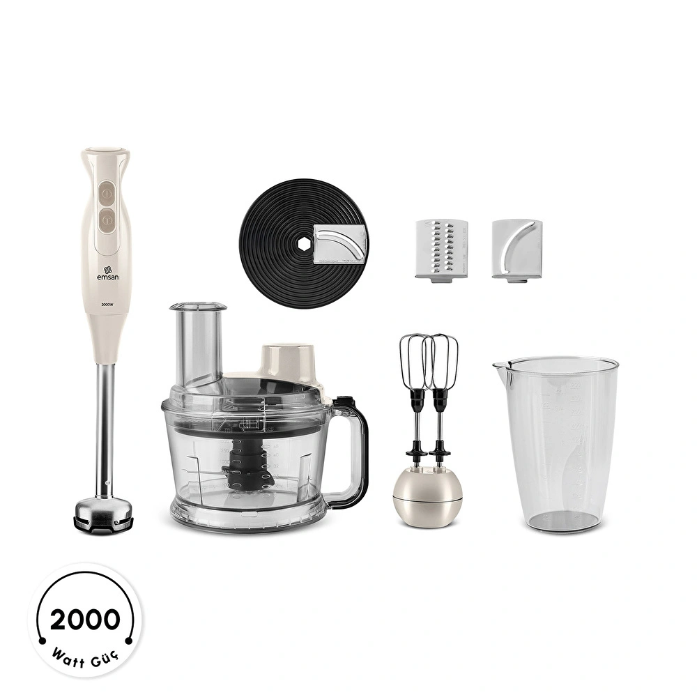 Emsan Pro Multimax 6 in 1 Çok Amaçlı Mutfak Robotu İconic Beige görseli 1