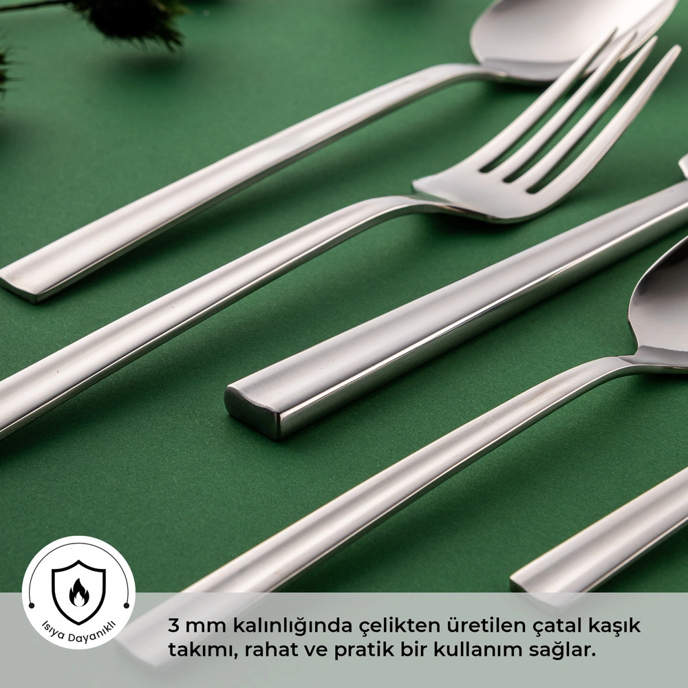 Emsan Çınar 84 Parça 12 Kişilik Çatal Kaşık Bıçak Takımı görseli 2