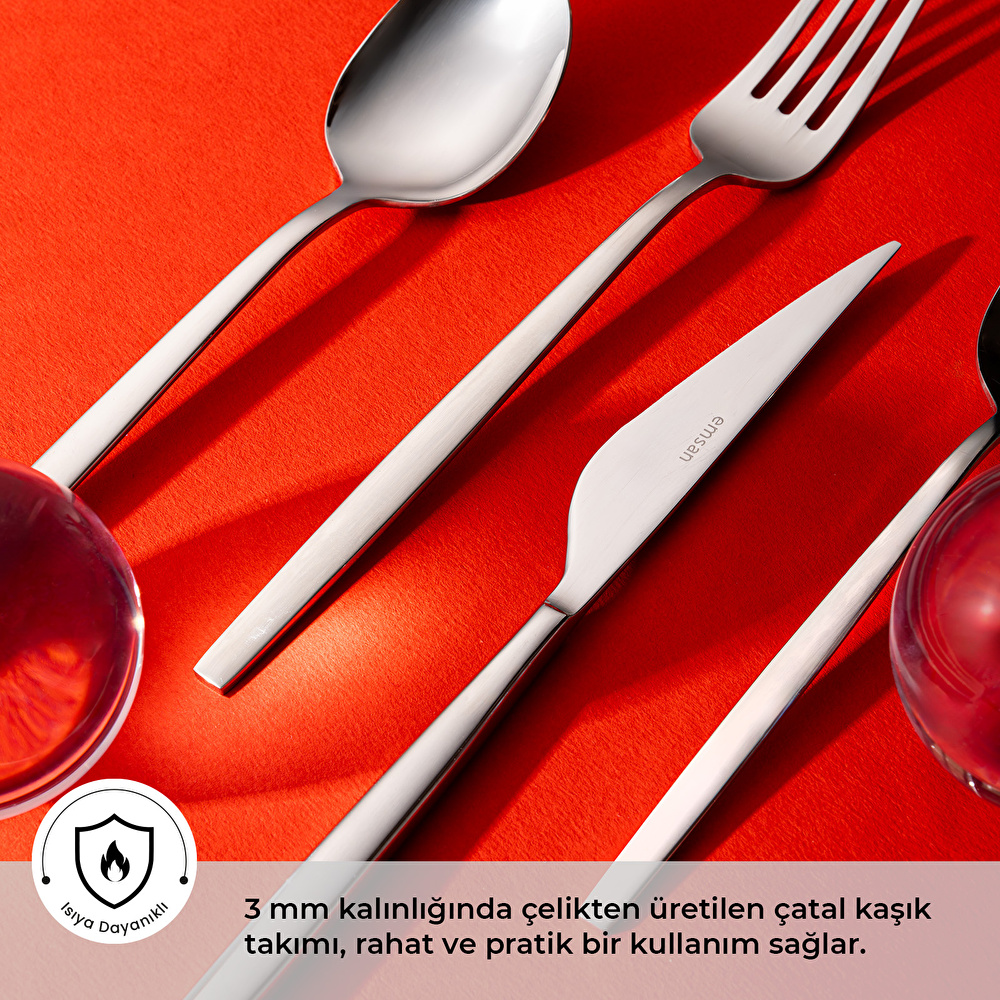 Emsan Evelyn 84 Parça 12 Kişilik Çatal Kaşık Bıçak Takımı görseli 2