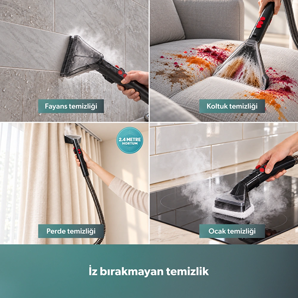 Homend Stain-X 1257H 2 in 1 Halı ve Buharlı Temizleme Makinesi görseli 3