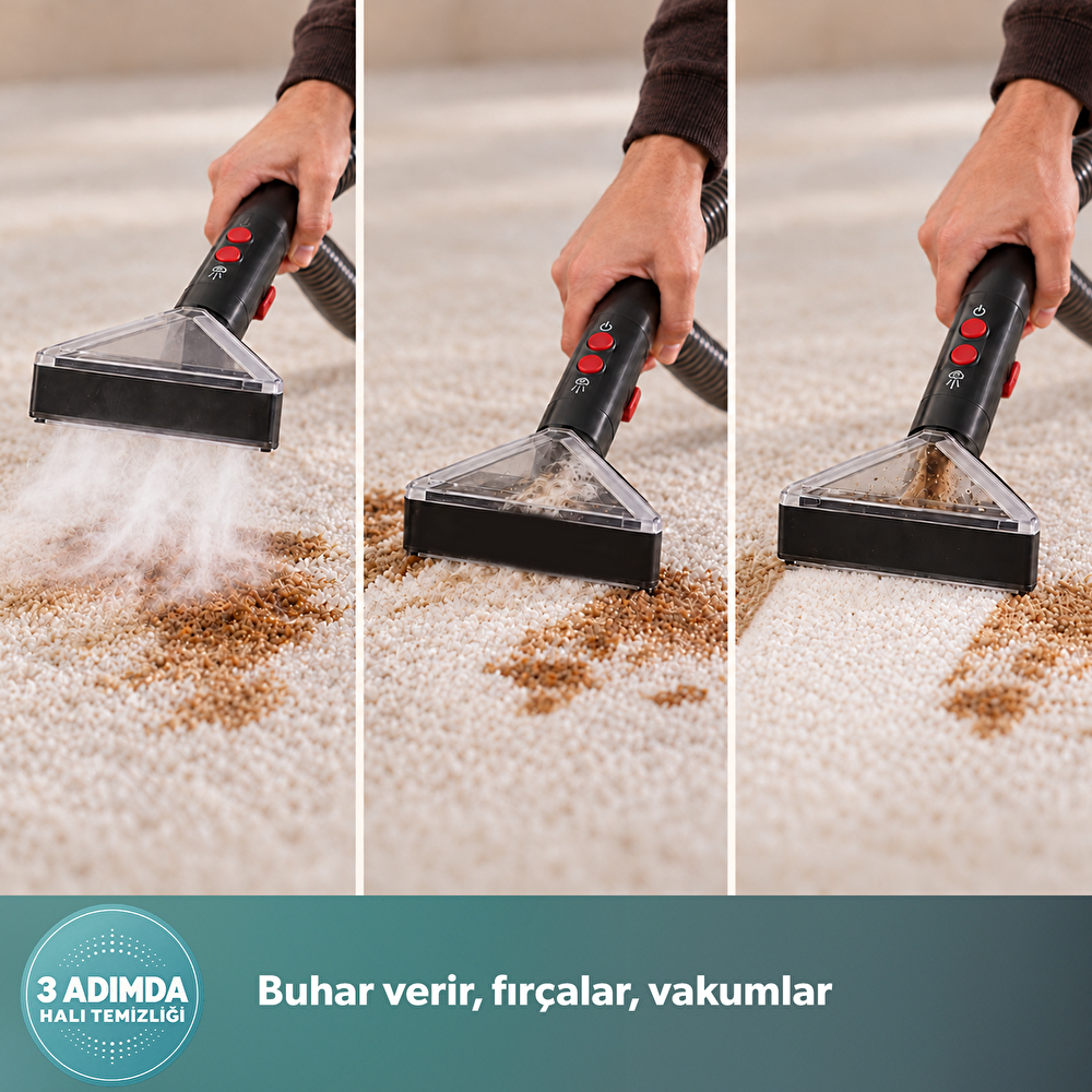 Homend Stain-X 1257H 2 in 1 Halı ve Buharlı Temizleme Makinesi görseli 5