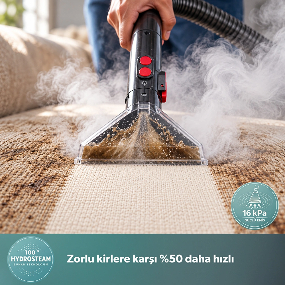 Homend Stain-X 1257H 2 in 1 Halı ve Buharlı Temizleme Makinesi görseli 7