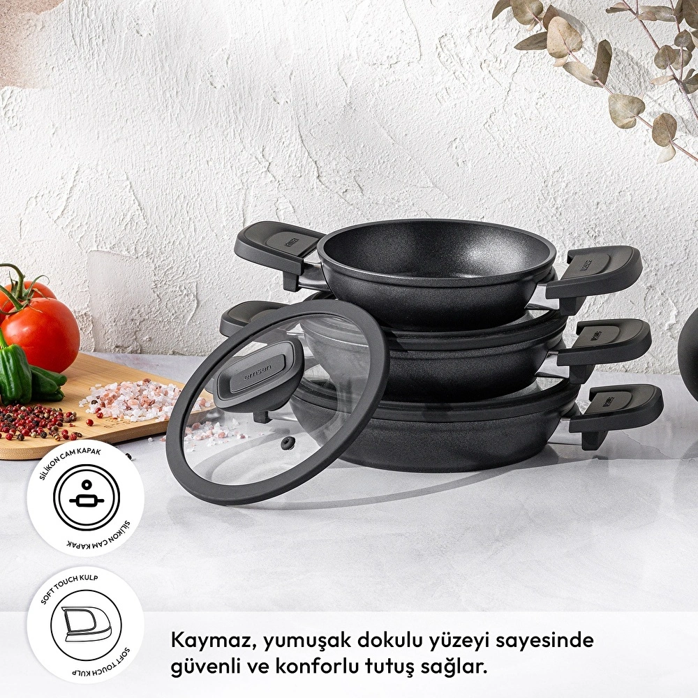 Emsan Diamente 6 Parça Sahan Tencere Seti görseli 2