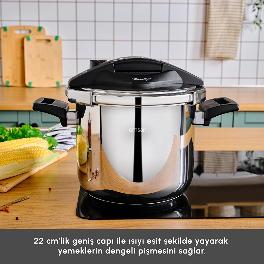 Emsan Marsilya İndüksiyon Tabanlı Düdüklü Tencere 5 Litre görseli 4