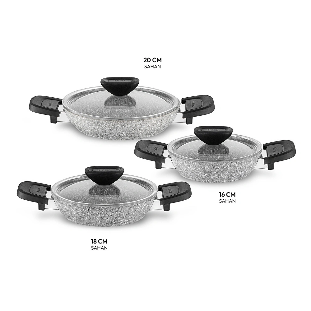 Emsan Fortis Granit 6 Parça Sahan Set Gri görseli 6